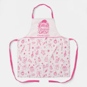 Gepersonaliseerde Hand getrokken Bakken Kerstmis C Schort (Voorkant)