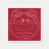 Gepersonaliseerde Hand Getrokken Huwelijk Monogram Servet (Voorkant)