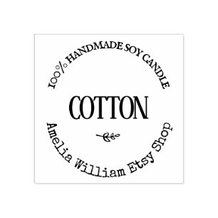 Gepersonaliseerde handgemaakte kaars product label 	rubberstempel