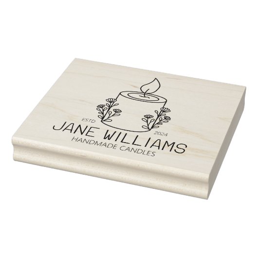 Gepersonaliseerde handgemaakte kaarsen, groot 	rubberstempel (Stempel)