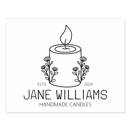 Gepersonaliseerde handgemaakte kaarsen, groot rubberstempel (Afrduk)