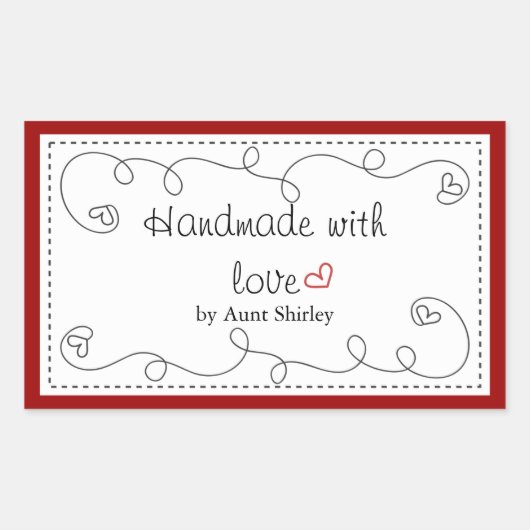 Gepersonaliseerde handgemaakte met liefde labels (Voorkant)