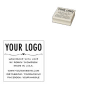 Gepersonaliseerde Handmade met Love Rubber Stamp Rubberstempel (Gestempeld)