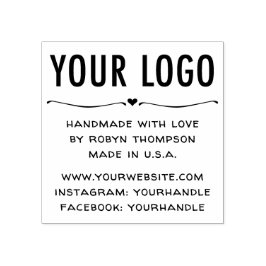Gepersonaliseerde Handmade met Love Rubber Stamp Rubberstempel