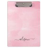 Gepersonaliseerde handtekening roze acryl klembord (Voorkant)