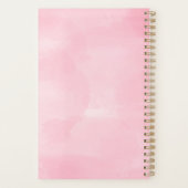 Gepersonaliseerde Handtekening Roze Waterverf Plan Planner (Achterkant)
