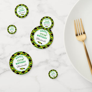 Gepersonaliseerde HAPPY 100th BIRTHDAY Jamaica Vla Confetti
