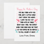 Gepersonaliseerde Happy 1st Moederdag, Aangepaste  Feestdagenkaart (Voorkant / Achterkant)