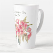 Gepersonaliseerde Happy 1st Moederdag Pink Floral Latte Mok (Rechterhoek)