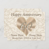 Gepersonaliseerde Happy 60th Jubileum Post Kaarten (Voorkant / Achterkant)