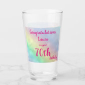 gepersonaliseerde Happy 70th Birthday Glas (Voorkant)