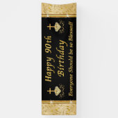 Gepersonaliseerde Happy 90th Birthday Banner voor  (Verticaal)