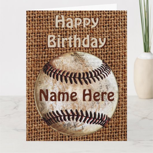 Gepersonaliseerde  Happy Birthday Baseball Kaarten (Voorkant)