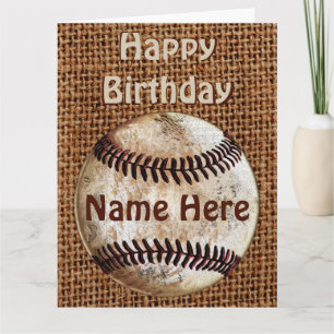 Gepersonaliseerde  Happy Birthday Baseball Kaarten