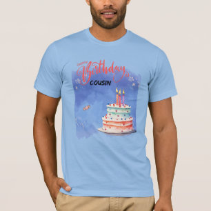 Gepersonaliseerde Happy Birthday Cousin T-shirt