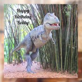 Gepersonaliseerde Happy Birthday Dinosaur Window C Raamsticker (Vel 2)