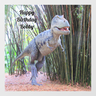 Gepersonaliseerde Happy Birthday Dinosaur Window C Raamsticker