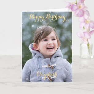 Gepersonaliseerde Happy Birthday Foto Wenskaart Kaart