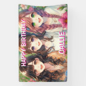 Gepersonaliseerde Happy Birthday Party Spandoek (Verticaal)