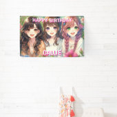Gepersonaliseerde Happy Birthday Party Spandoek (Insitu)