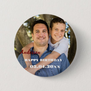 Gepersonaliseerde Happy Birthday Photo Party Ronde Button 5,7 Cm