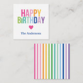 Gepersonaliseerde Happy Birthday Rainbow Enclosure Notitiekaartje (Voorkant / Achterkant)
