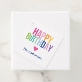 Gepersonaliseerde Happy Birthday Rainbow Gift Labe Bedankjes Labels