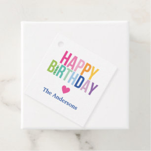 Gepersonaliseerde Happy Birthday Rainbow Gift Labe Bedankjes Labels