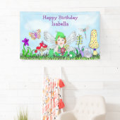 Gepersonaliseerde Happy Birthday Sprookjesthema Spandoek (Insitu)