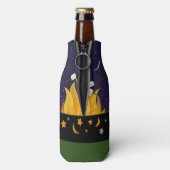 Gepersonaliseerde Happy Camper kampvuur Flesjeskoeler (Fles Achterkant)