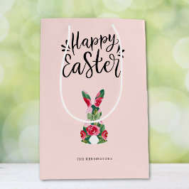 Gepersonaliseerde Happy Easter Bunny Gift Bag Medium Cadeauzakje