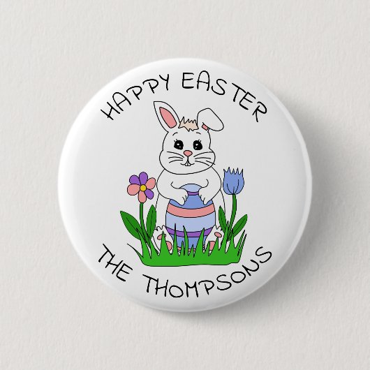 Gepersonaliseerde Happy Easter Button (Voorkant)