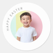 Gepersonaliseerde Happy Easter Sticker met foto (Voorkant)