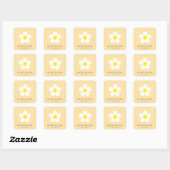 Gepersonaliseerde Happy Easter Yellow Daisy Vierkante Sticker (Vel)