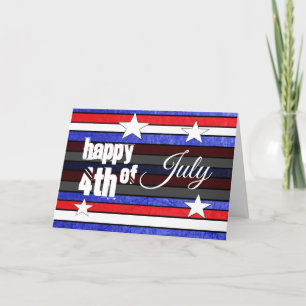 Gepersonaliseerde Happy Fourth of July Patriottisc Kaart