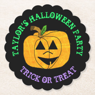 Gepersonaliseerde Happy Halloween DisposableCoaste Kartonnen Onderzetters