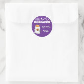 Gepersonaliseerde Happy Halloween met Schattigee G Ronde Sticker (Tas)