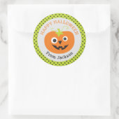 Gepersonaliseerde Happy Halloween Pumpkin Sticker (Tas)