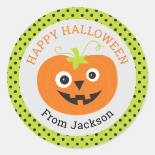 Gepersonaliseerde Happy Halloween Pumpkin Sticker
