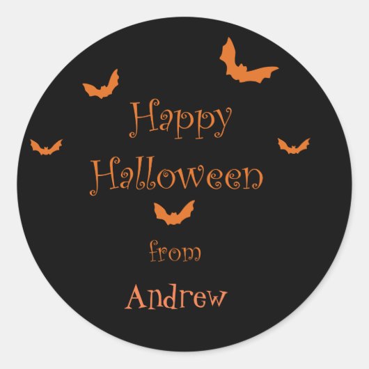 Gepersonaliseerde Happy Halloween Stickers (Voorkant)