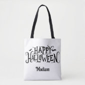Gepersonaliseerde Happy Halloween Trick or treat Draagtas (Voorkant)