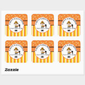 Gepersonaliseerde Happy Halloween Witch Vierkante Sticker (Vel)