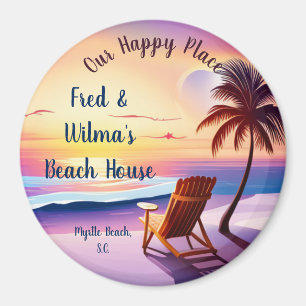 Gepersonaliseerde Happy Place aangepaste locatie Magneet