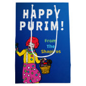 Gepersonaliseerde Happy Purim! Medium Cadeauzakje (Achterkant)