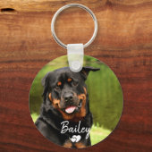 Gepersonaliseerde Happy Rottweiler Sleutelhanger (Voorkant)
