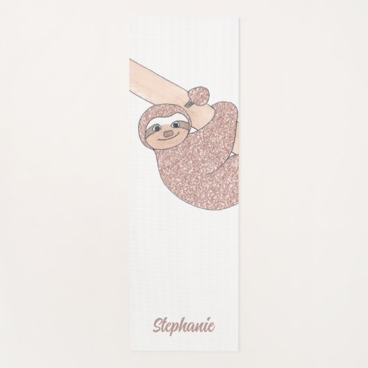 Gepersonaliseerde Happy Sloth Schattige Yogamat (Voorkant)