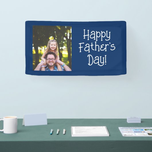 Gepersonaliseerde Happy Vaderdag Foto Spandoek (Beurs)