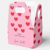 Gepersonaliseerde Happy Valentijns's rood hart roz Bedankdoosjes (Geopend)