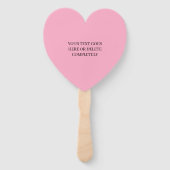 Gepersonaliseerde Happy Valentijns's rood hart roz Handwaaier (Achterkant)