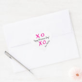 Gepersonaliseerde Happy Valentine's Day XOXO Hart Sticker (Envelop)